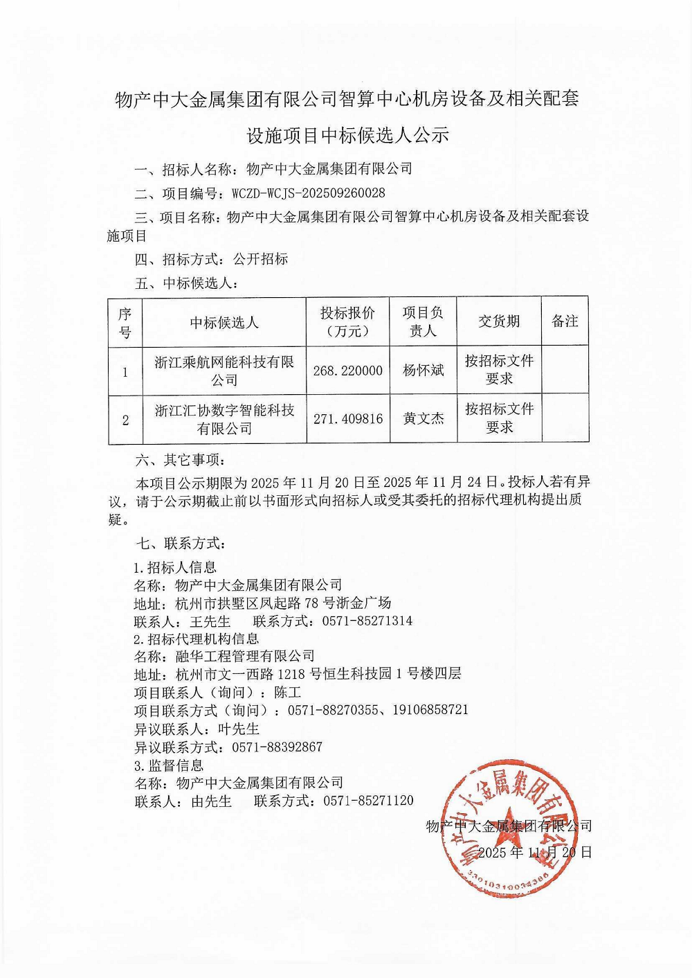 物产中大金属集团有限公司智算中心机房设备及相关配套设施项目中标候选人公示_01.png